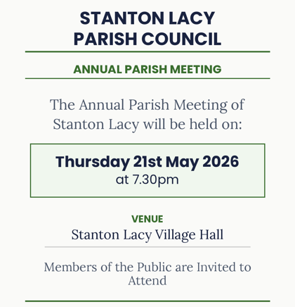 Stanton Lacy Parish Council AGM